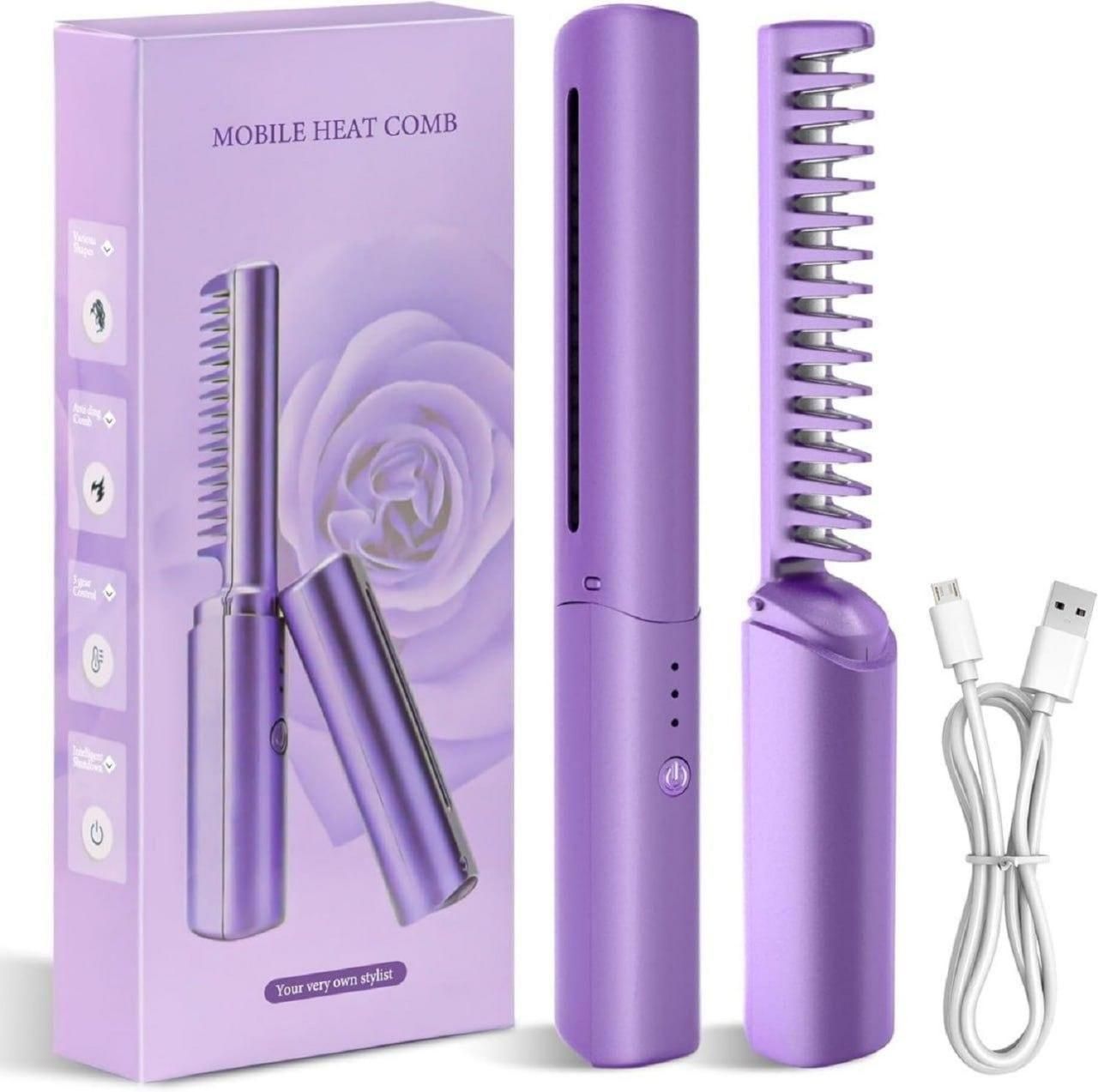 "Meneflix Portable Mini Hair Straightener Cordless Rechargeable Mini Adjustable Hair Straightener Hot Combo"
