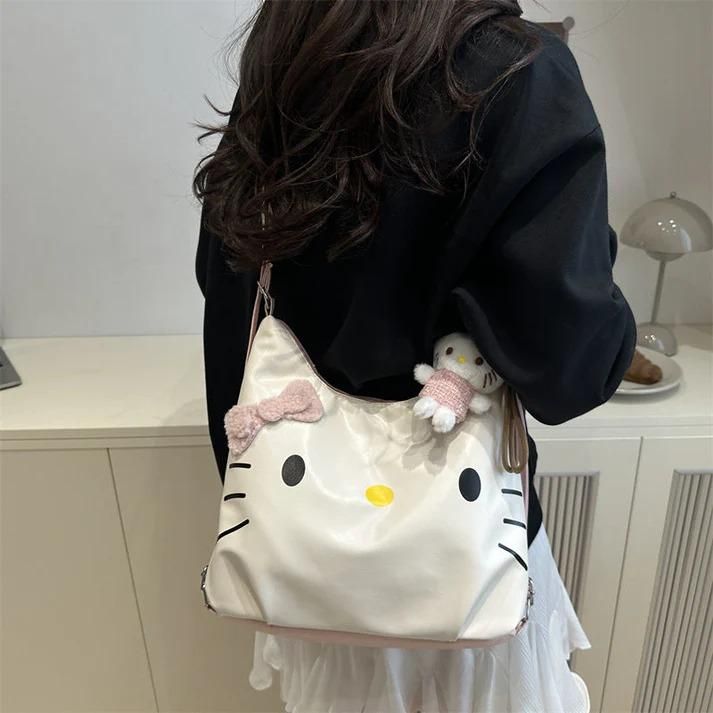 Cute 2 in 1 Kitty Bag with Plush Doll