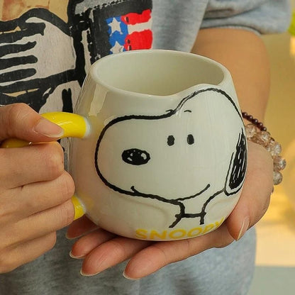 Anime Cartoon Snoopy Ceramic Mug Kawaii Home Milk Cup Couple Coffee Cup  500 ml Pack of 1