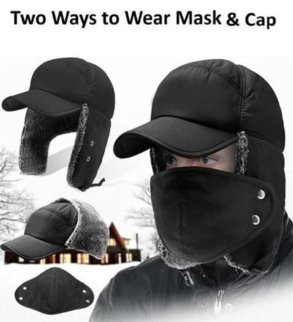 Unisex 3 In 1 Winter Warm Face Mask With Cap
