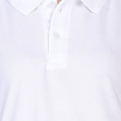 "Ketex White Cotton Blend Polo Neck Tshirt"
