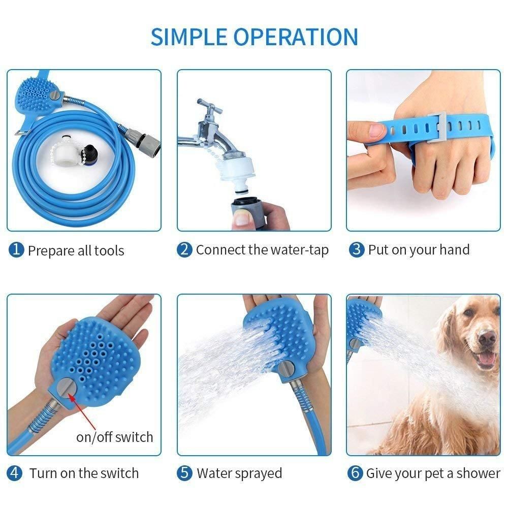 Pet Bathing Tool - Cleaning Washing Massager Scrubber Brush for Dog