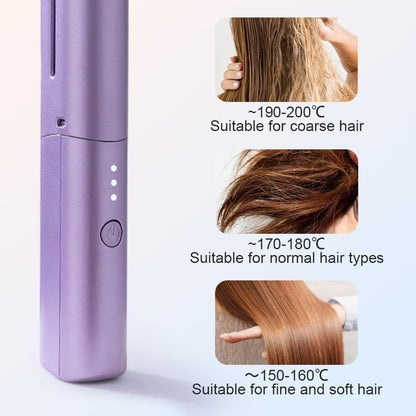 "Meneflix Portable Mini Hair Straightener Cordless Rechargeable Mini Adjustable Hair Straightener Hot Combo"