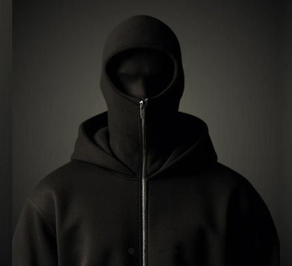 "Men's Full Sleeves Zipper Hoodie with Mask"
