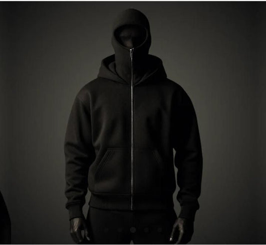 "Men's Full Sleeves Zipper Hoodie with Mask"