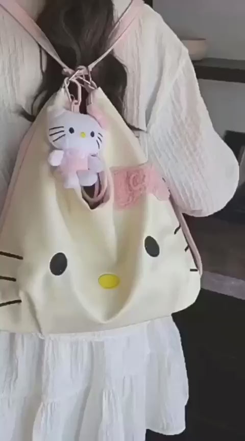 Cute 2 in 1 Kitty Bag with Plush Doll